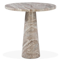 Orren Ellis Malaz 48" Round Dining Table In Brown Toronto Marble | Wayfair